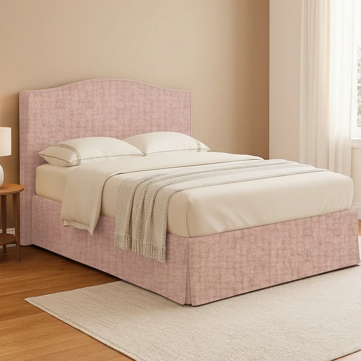 Letto Matrimoniale Rosa Sfoderabile Contenitore, Dimensione Materasso 160x190 cm - Turania