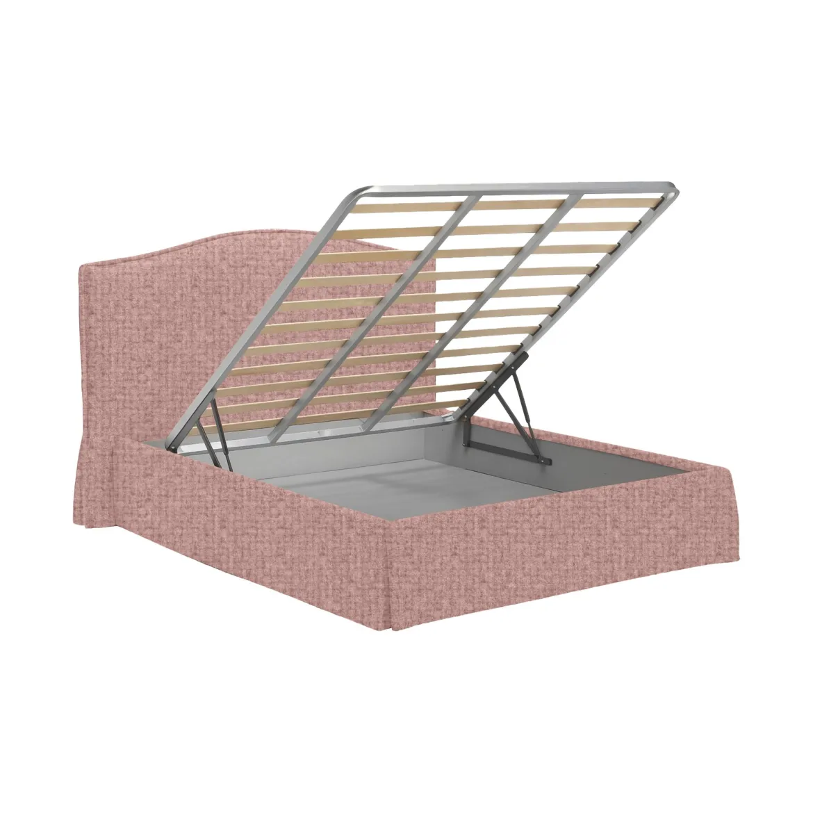 Letto Matrimoniale Rosa Sfoderabile Contenitore, Dimensione Materasso 160x190 cm - Turania