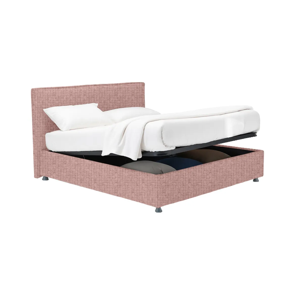 Letto Matrimoniale Rosa Sfoderabile Contenitore, Dimensione Materasso 160x200 cm - Melilli