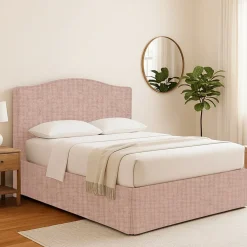 Letto Matrimoniale Rosa Sfoderabile Contenitore, Dimensione Materasso 160x200 cm - Orino