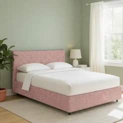 Letto Matrimoniale Rosa Sfoderabile Contenitore, Dimensione Materasso 160x200 cm - Peia