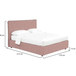 Letto Matrimoniale Rosa Sfoderabile Contenitore, Dimensione Materasso 160x200 cm - Rozzone