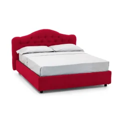 Letto Matrimoniale Rosso Materasso Incluso Sfoderabile, Contenitore Made in Italy - Alfer