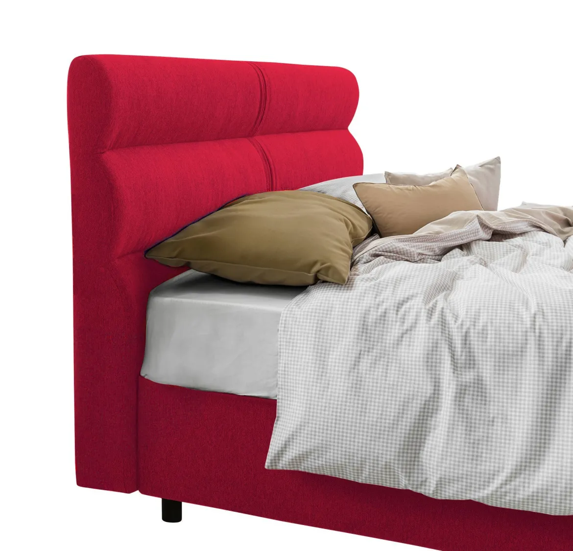 Letto Matrimoniale Rosso Sfoderabile Contenitore, Dimensione Materasso 160x200 cm Made in Italy - Bubbio