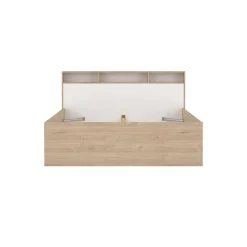 Letto matrimoniale rovere e bianco 169x216cm rivestimento in ecopelle - Enteng