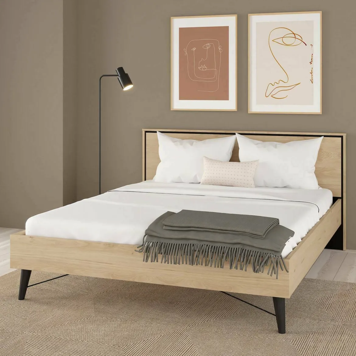 Letto matrimoniale rovere 172x206cm classico - Marche