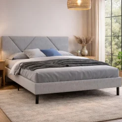 Letto matrimoniale tortora 169x204cm imbottito - Morpheus