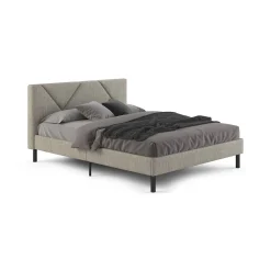 Letto matrimoniale tortora 169x204cm imbottito - Morpheus
