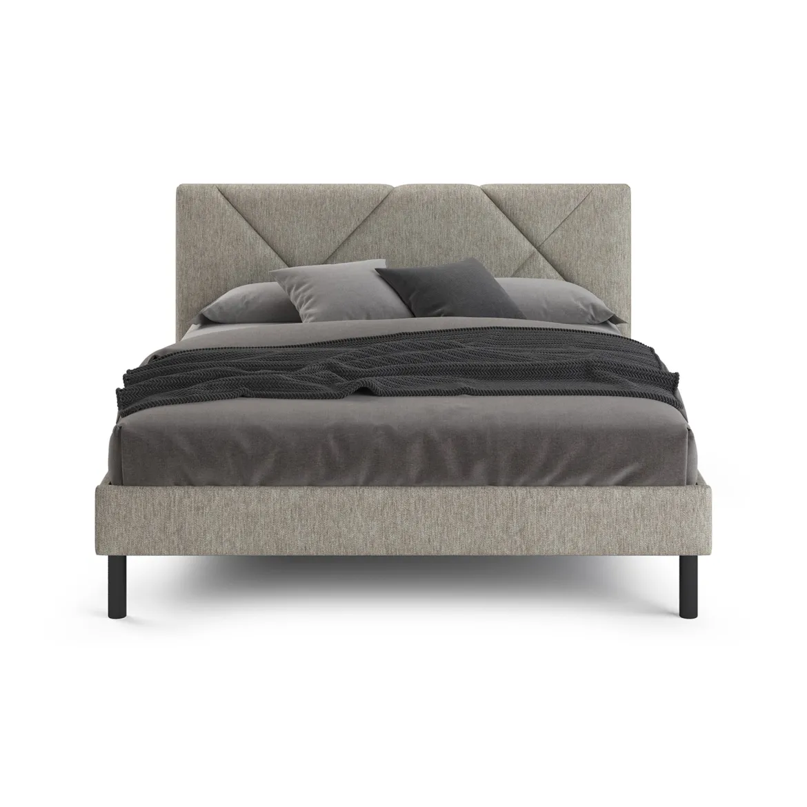 Letto matrimoniale tortora 169x204cm imbottito - Morpheus