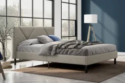 Letto matrimoniale tortora 169x204cm imbottito - Morpheus