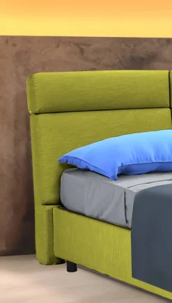 Letto Matrimoniale Verde Materasso Incluso Sfoderabile, Contenitore Made in Italy - Annus