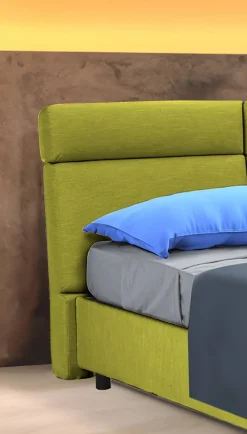 Letto Matrimoniale Verde Sfoderabile Contenitore, Dimensione Materasso 160x190 cm Made in Italy - Alcatron