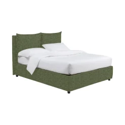 Letto Matrimoniale Verde Sfoderabile Contenitore, Dimensione Materasso 160x200 cm - Davoli