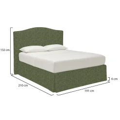 Letto Matrimoniale Verde Sfoderabile Contenitore, Dimensione Materasso 160x200 cm - Orgiano