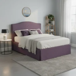 Letto Matrimoniale Viola Lilla Sfoderabile Contenitore, Dimensione Materasso 160x190 cm - Turania