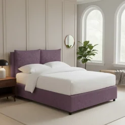 Letto Matrimoniale Viola Lilla Sfoderabile Contenitore, Dimensione Materasso 160x200 cm - Frinco