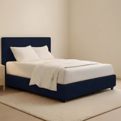 Letto Matrimoniale Viola Scuro Sfoderabile Contenitore, Dimensione Materasso 160x200 cm - Lenta