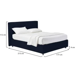 Letto Matrimoniale Viola Scuro Sfoderabile Contenitore, Dimensione Materasso 160x200 cm - Melilli
