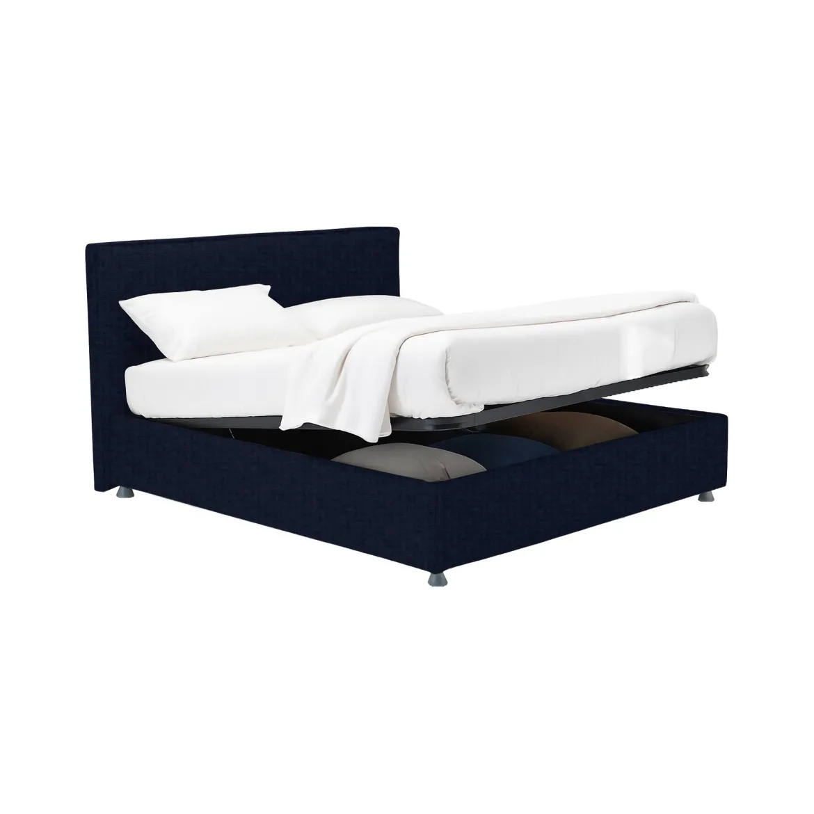 Letto Matrimoniale Viola Scuro Sfoderabile Contenitore, Dimensione Materasso 160x200 cm - Melilli