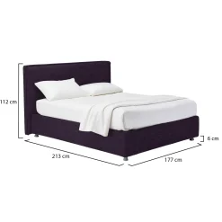 Letto Matrimoniale Viola Sfoderabile Contenitore, Dimensione Materasso 160x200 cm - Melilli
