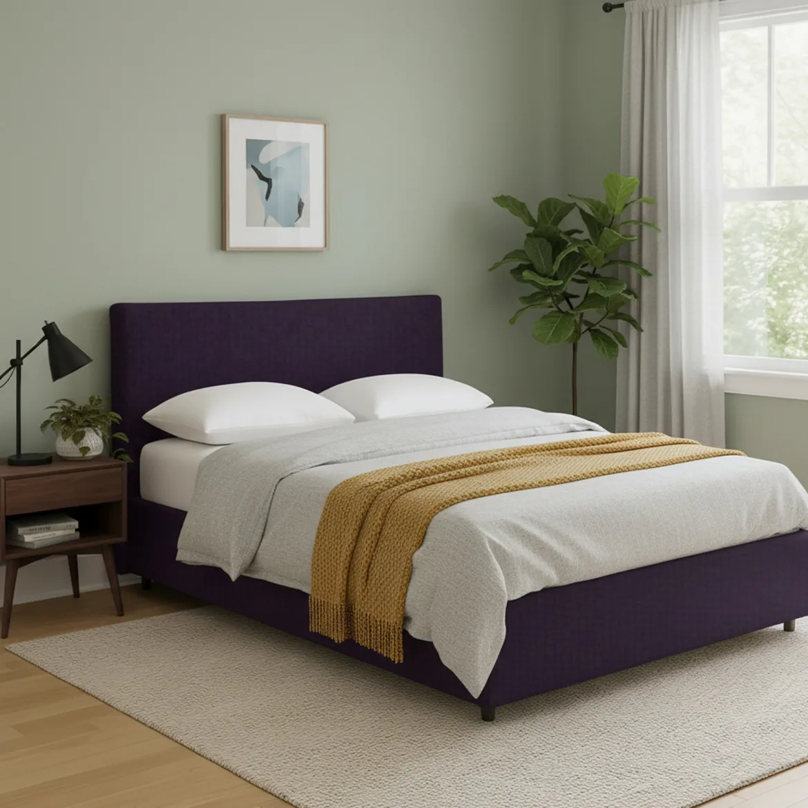 Letto Matrimoniale Viola Sfoderabile Contenitore, Dimensione Materasso 160x200 cm - Rozzone
