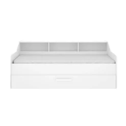 Letto per bambini con ripiani e 1 cassetto 194x120cm bianco - Annya