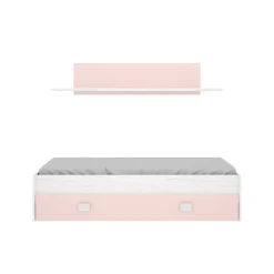 Letto per bambini 195x97cm bianco e rosa - Aikiko