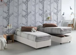 Letto 1 piazza con contenitore bianco 95x205cm chic - Agenta