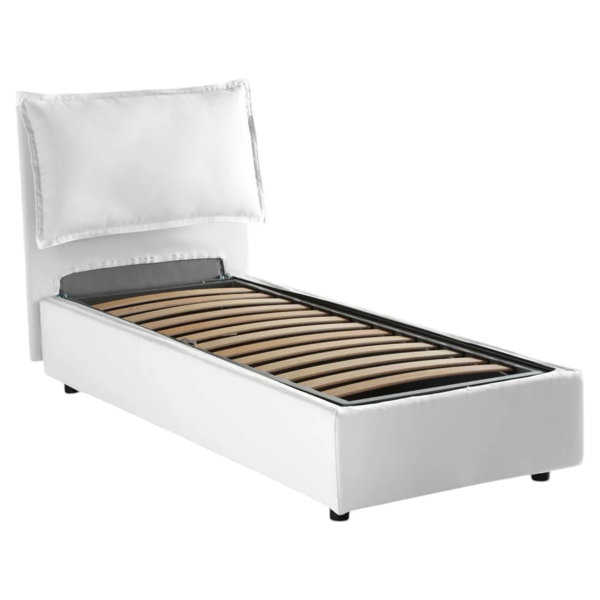 Letto 1 piazza con contenitore bianco 95x205cm design - Aren