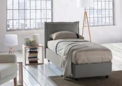 Letto 1 piazza con contenitore grigio 95x205cm chic - Aren