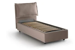 Letto 1 piazza con contenitore tortora 95x205cm chic - Aren