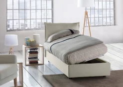 Letto 1 piazza contenitore beige 95x205cm comfort - Aphrodite