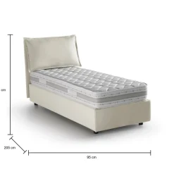 Letto 1 piazza contenitore beige 95x205cm sfoderabile - Argentino
