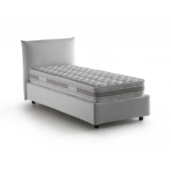 Letto 1 piazza contenitore bianco 110x215cm rivestimento in tessuto - Astianatte
