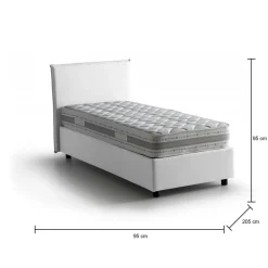 Letto 1 piazza contenitore bianco 95x205cm elegante - Acuila