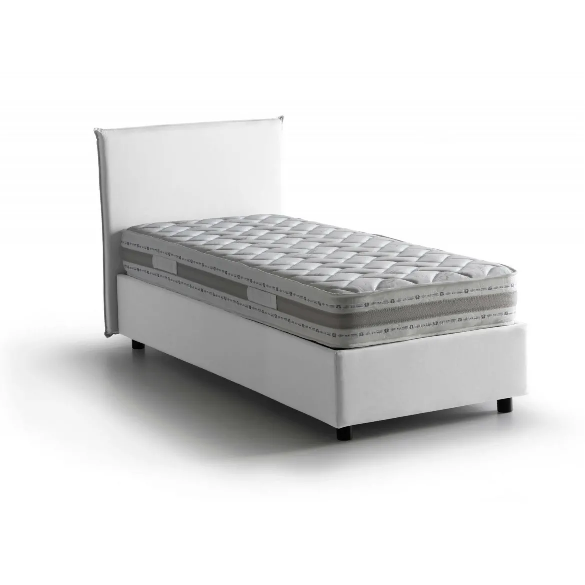 Letto 1 piazza contenitore bianco 95x205cm moderno - Aquilla
