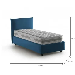 Letto 1 piazza contenitore blu 110x215cm materasso incluso - Astianatte