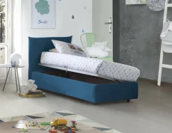 Letto 1 piazza contenitore blu 110x215cm materasso incluso - Astianatte