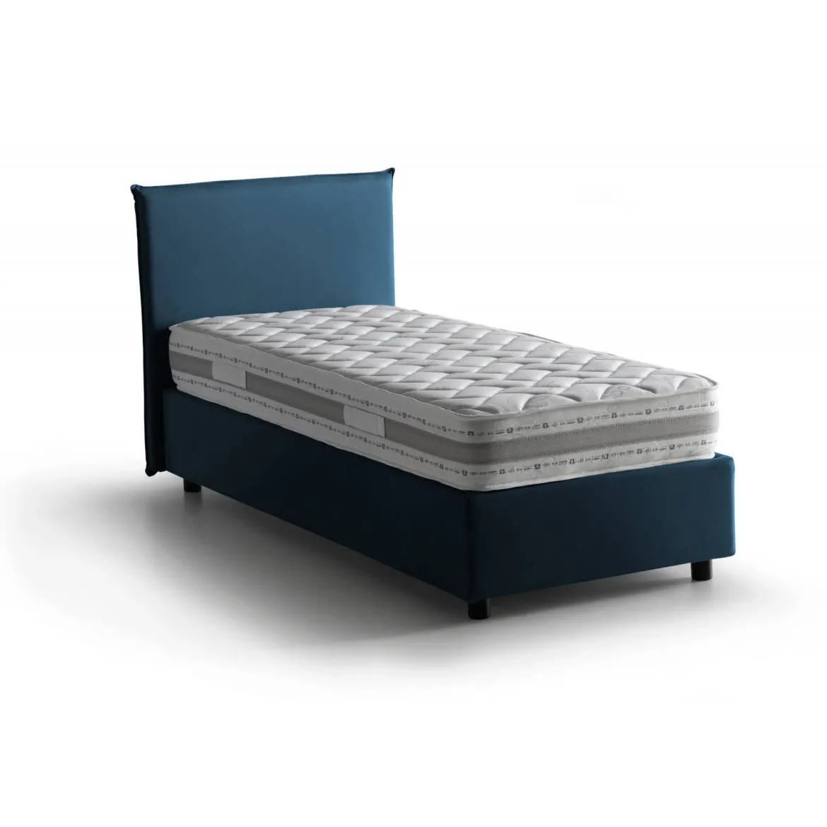 Letto 1 piazza contenitore blu 95x205cm rete inclusa - Aphrodite