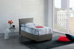Letto 1 piazza contenitore grigio 95x205cm moderno - Acuila