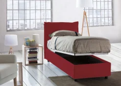 Letto 1 piazza contenitore rosso 105x205cm sfoderabile - Animal