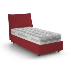 Letto 1 piazza contenitore rosso 105x215cm sfoderabile - Arzon