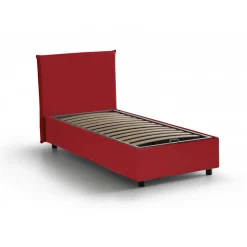 Letto 1 piazza contenitore rosso 95x205cm sfoderabile - Armaduk