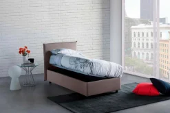 Letto 1 piazza contenitore tortora 95x205cm elegante - Astor