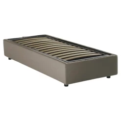 Letto 1 piazza contenitore tortora 95x205cm sfoderabile - Aquilla