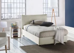 Letto piazza e mezza Abbygale, con materasso Cm 120x200 incluso, Beige