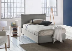 Letto piazza e mezza Abbygale, con materasso Cm 120x200 incluso, Grigio