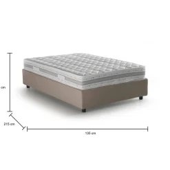 Letto piazza e mezza Abici, con materasso Cm 120x200 incluso, Tortora