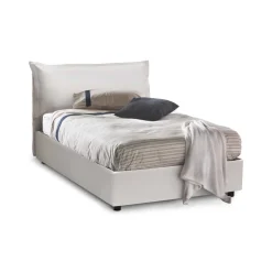 Letto piazza e mezza Aconito, con materasso Cm 120x200 incluso, Bianco
