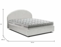Letto piazza e mezza Acy, con materasso Cm 120x190 incluso, Bianco